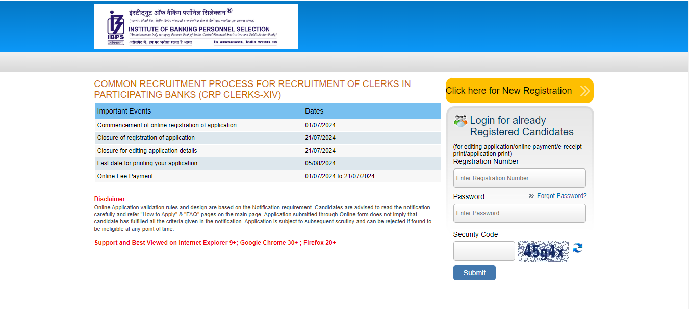 IBPS CRP Clerk XIV Recruitment 2024